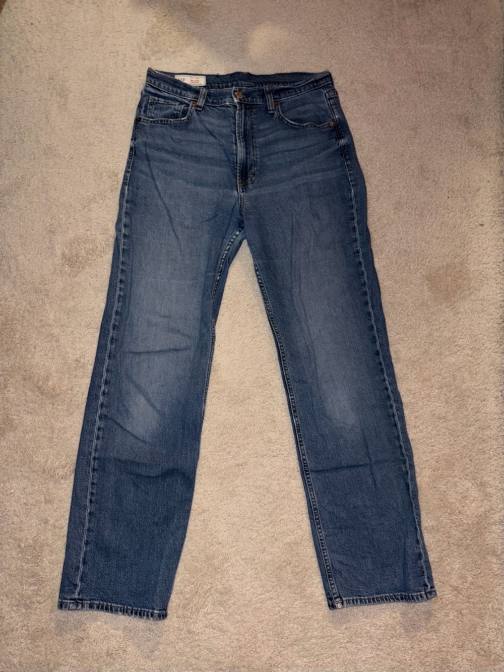 GAP Women's Mid Wash Straight Leg Jeans - Blue